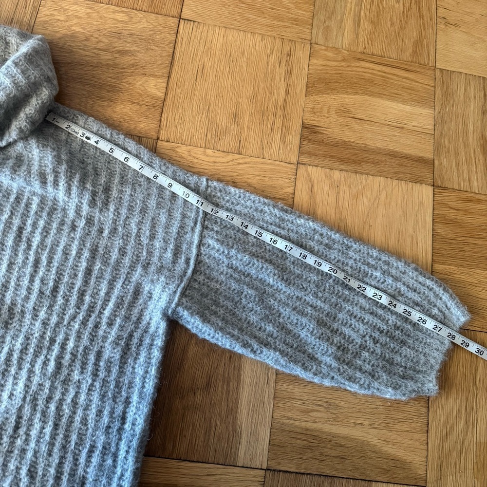 Free People Revolve Small Laverne Tunic Alpaca Sweater Gray Oversize Turtleneck - Picture 8 of 8